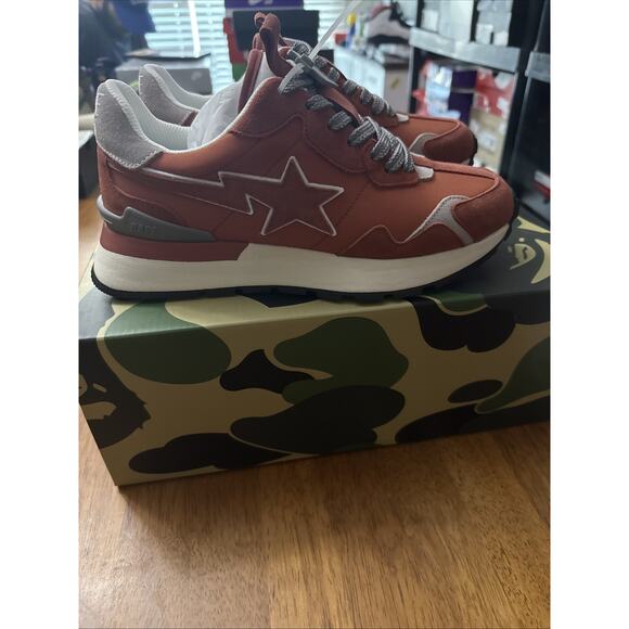 Size 7 - A Bathing Ape Roadsta Low Orange Grey bape - Picture 1 of 7